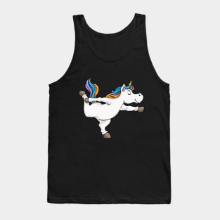 Funny unicorn is doing yoga Tank Top